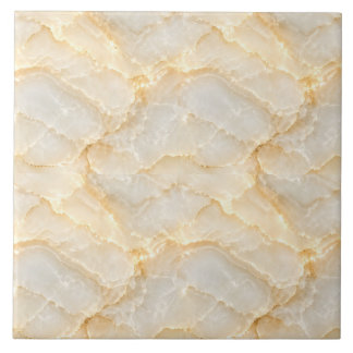 Seamless Golden Onyx Marble Wave Pattern Ceramic Tile