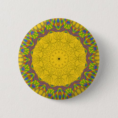 Seamless Golden ornamental Pinback Button