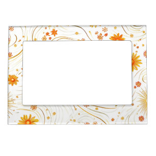 Seamless Golden Sun & Rays - with Abstract Star Magnetic Frame