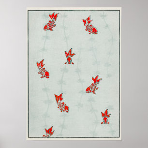 Seamless Goldfish Illustration Poster