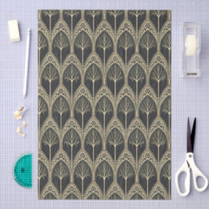 Seamless Gothic Victorian Damask Pattern Tissue Paper