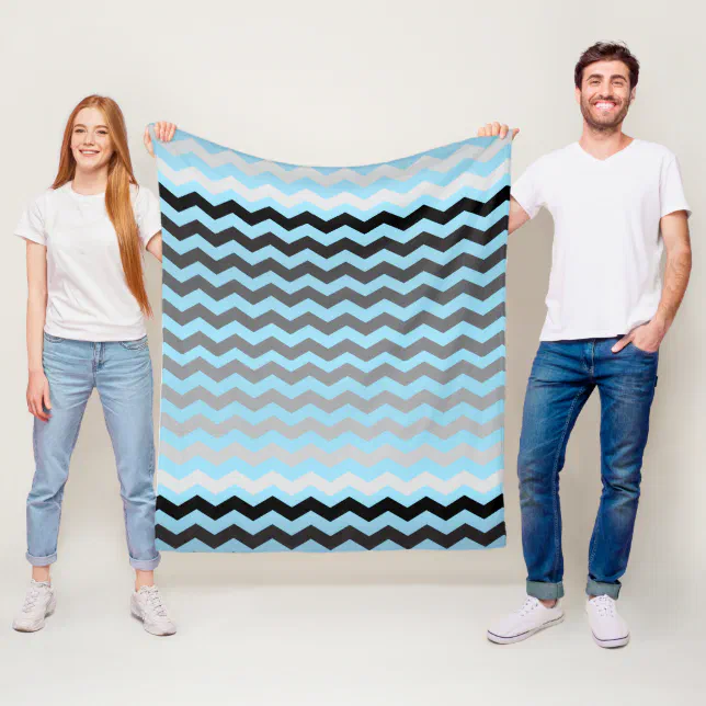 Seamless Gradient Chevron Pattern on Baby Blue Fleece Blanket Zazzle