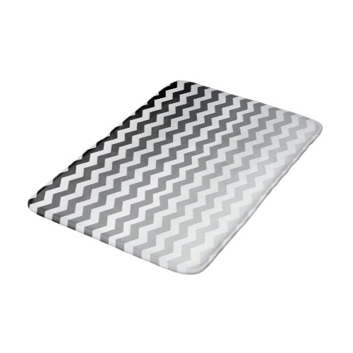 Seamless Gradient Chevron Pattern _ White and Gray Bathroom Mat