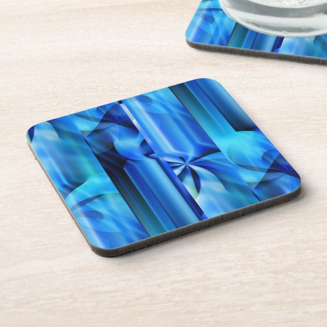 Seamless Graphic Design - blue black I Beverage Coaster (Left Side)