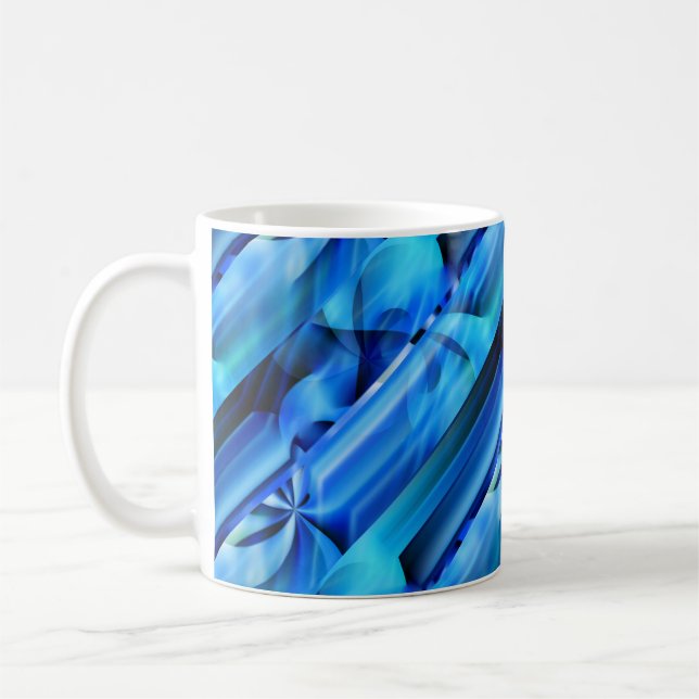 Seamless Graphic Design - blue black I Coffee Mug (Left)