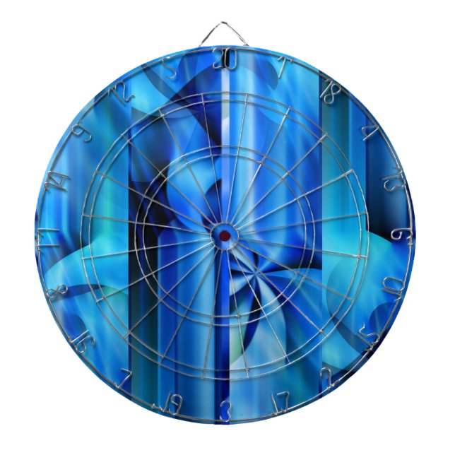 Seamless Graphic Design - blue black I Dartboard With Darts (Front)