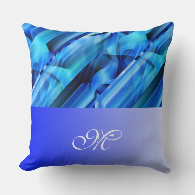 Seamless Graphic Design - blue black I Throw Pillow (Front)