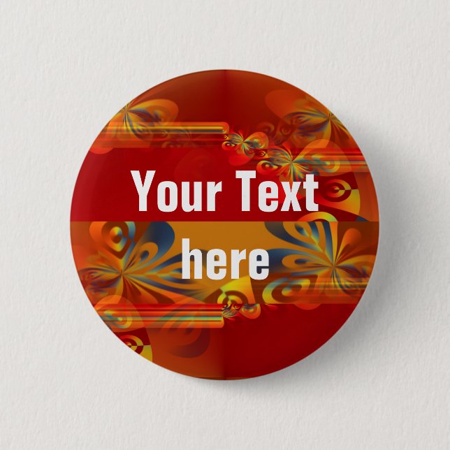 Seamless Graphic Design - red orange I Button (Front)