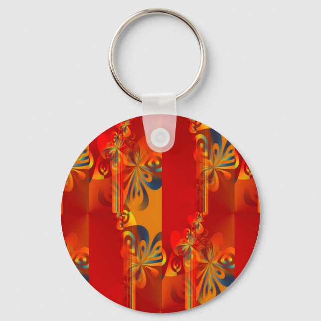 Seamless Graphic Design - red orange I Keychain (Front)