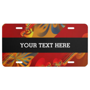 Seamless Graphic Design - red orange I License Plate