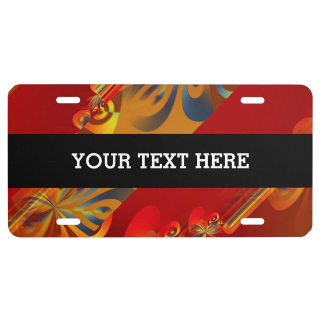Seamless Graphic Design - red orange I License Plate (Front)