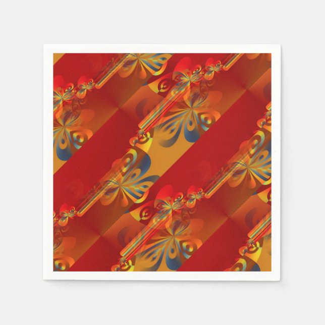 Seamless Graphic Design - red orange I Paper Napkins (Front)