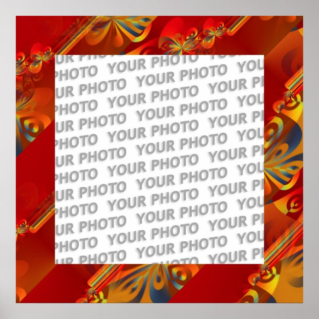 Seamless Graphic Design - red orange I Poster (Front)