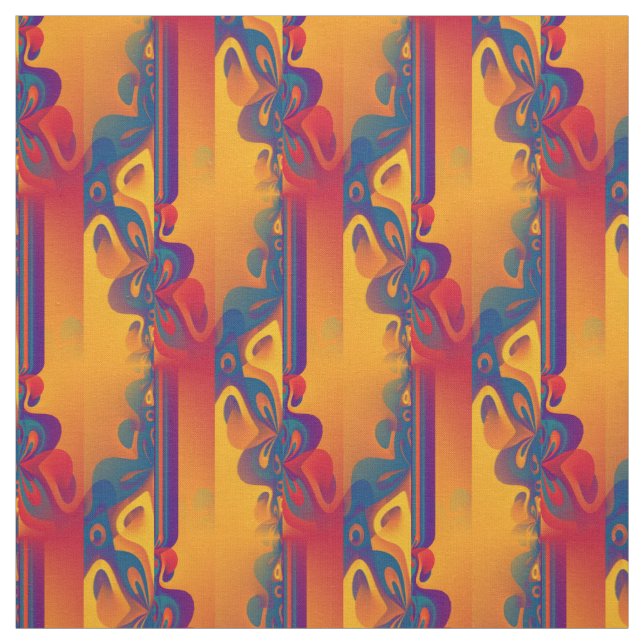 Seamless Graphic Design - yellow red I Fabric (Swatch)