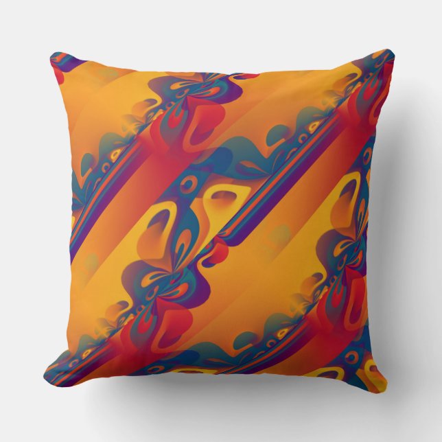 Seamless Graphic Design - yellow red I Throw Pillow (Front)