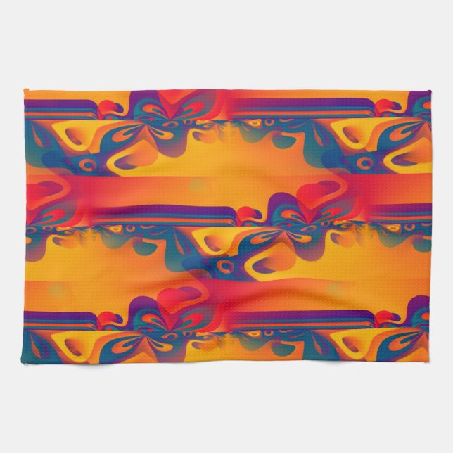 Seamless Graphic Design - yellow red I Towel (Horizontal)
