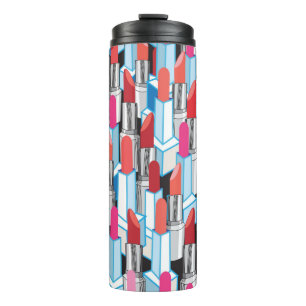 Seamless graphic pattern graphic colorful lipstick thermal tumbler