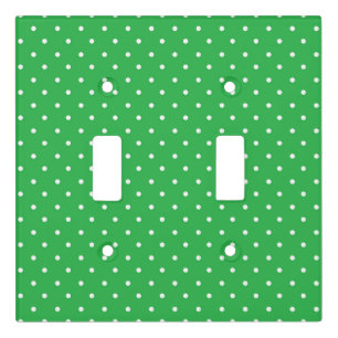 Seamless green background polka dot pattern light switch cover
