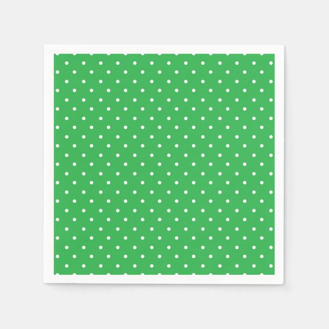 Seamless green background polka dot pattern napkins (Front)