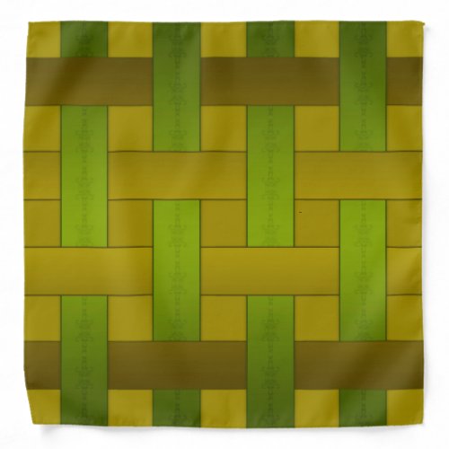 Seamless green yellow silk lined striped pattern m bandana