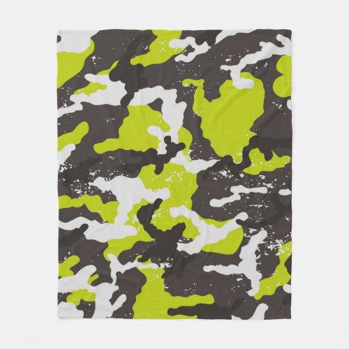 Seamless grunge camouflage background Camouflage  Fleece Blanket