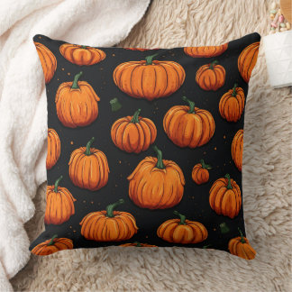 Seamless Halloween Pattern Throw Pillow