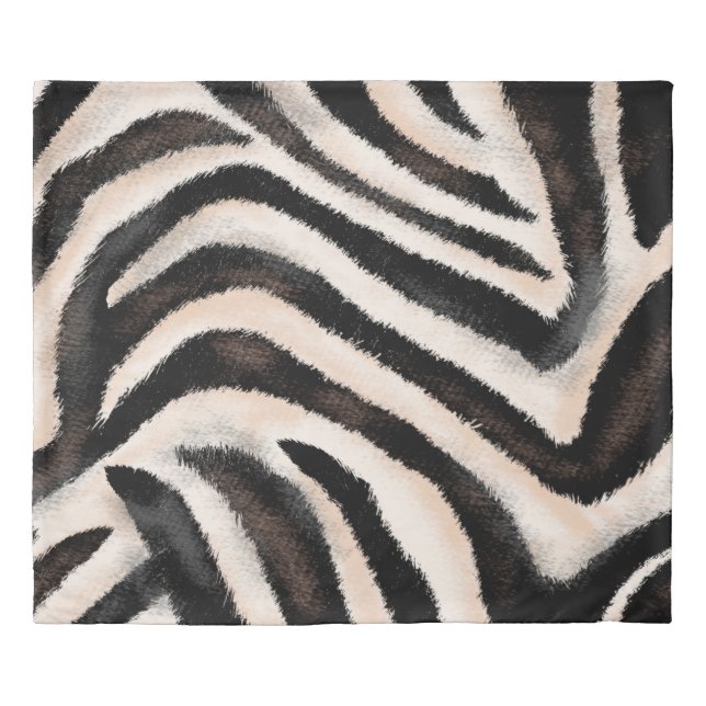 Seamless hand drawing zebra texture, animal print, duvet cover (Front)