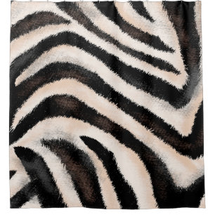 Seamless hand drawing zebra texture, animal print, shower curtain