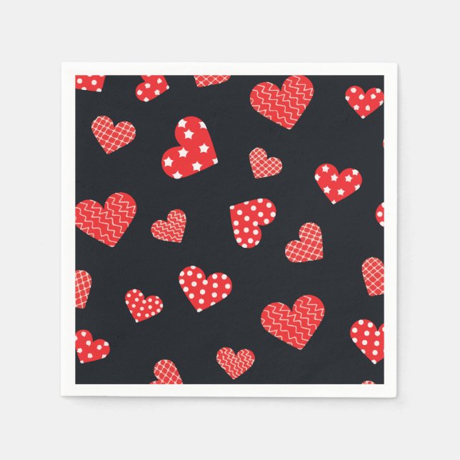 seamless hearts pattern napkins (Front)