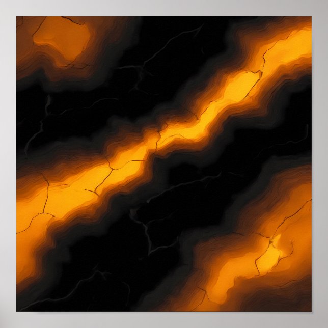 Seamless High-Contrast Molten Tiling Pattern Poster (Front)