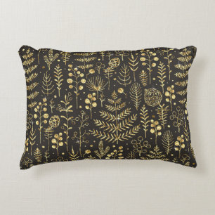 Seamless holiday pattern with leaves, branches, be accent pillow