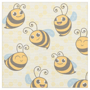 Seamless Honey Bee Pattern Fabric