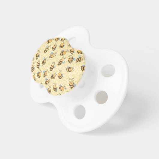Seamless Honey Bee Pattern Pacifier (Front Right)