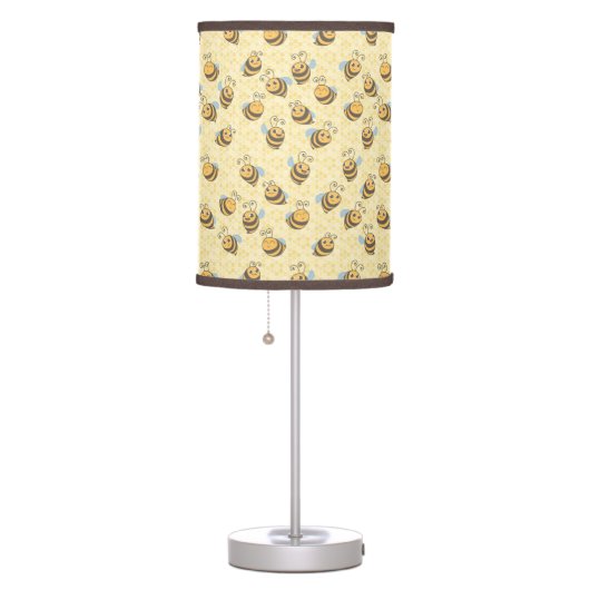 Seamless Honey Bee Pattern Table Lamp (Right)