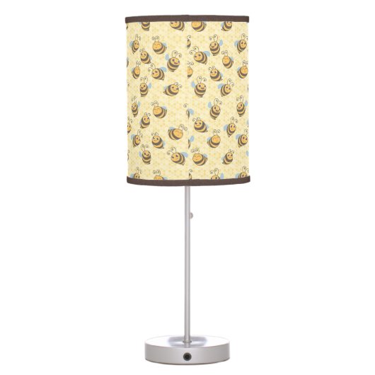 Seamless Honey Bee Pattern Table Lamp (Back)