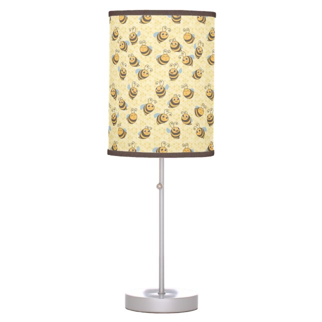 Seamless Honey Bee Pattern Table Lamp (Front)
