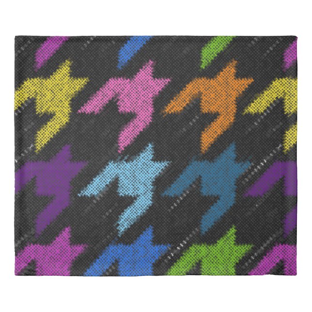 Seamless Hounds-tooth pattern. Imitation of a text Duvet Cover (Front)
