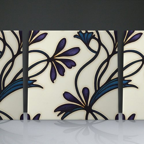 Seamless Indigo Violet Crocus organic patterns Ceramic Tile