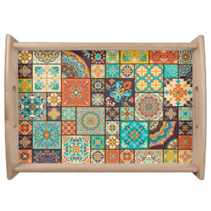 Seamless Islamic, Arabic tile pattern. Serving Tray