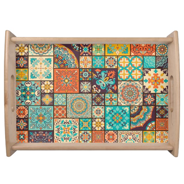 Seamless Islamic, Arabic tile pattern. Serving Tray (Front)