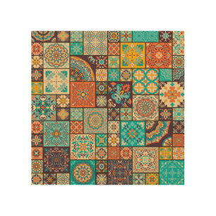 Seamless Islamic, Arabic tile pattern. Wood Wall Art