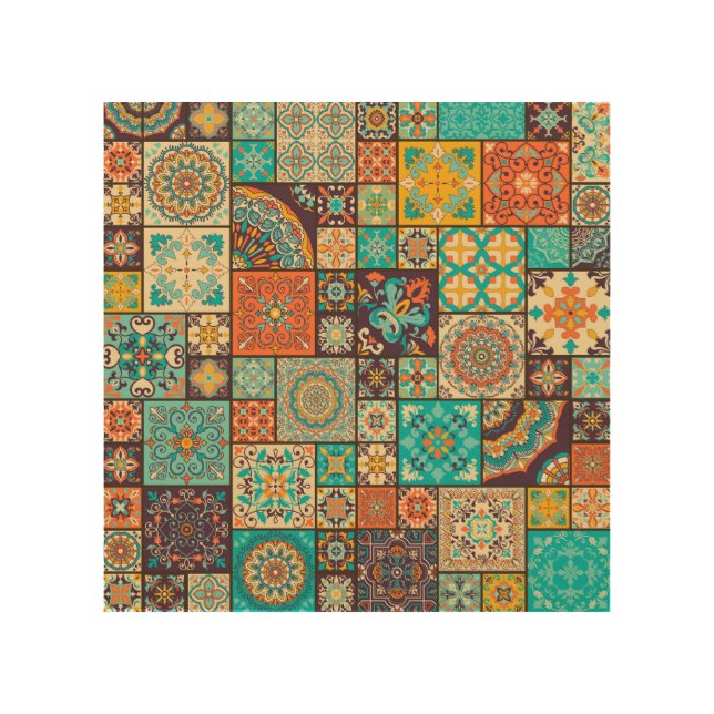 Seamless Islamic, Arabic tile pattern. Wood Wall Art (Front)