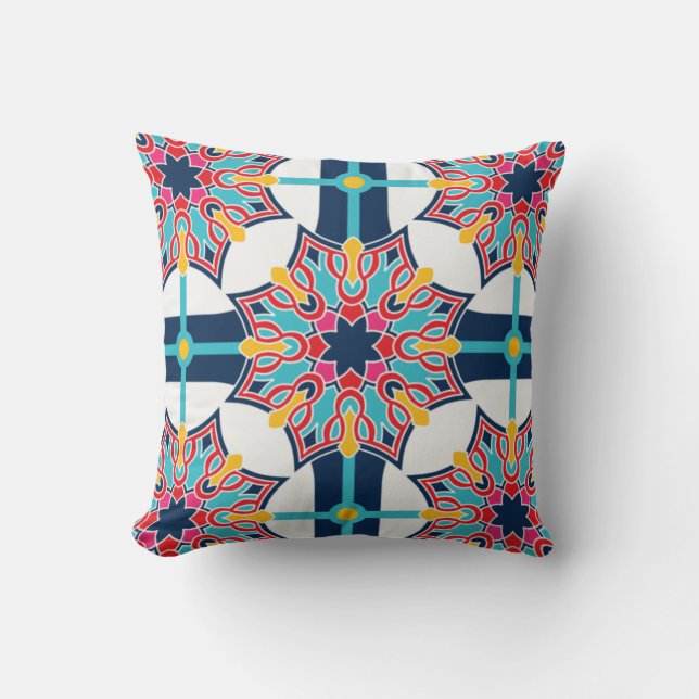 Seamless Islamic Art Colorful    Throw Pillow (Front)