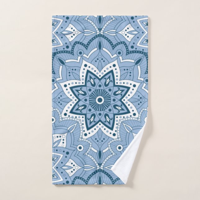 Seamless Islamic Colorful Blue    Hand Towel (Hand Towel)