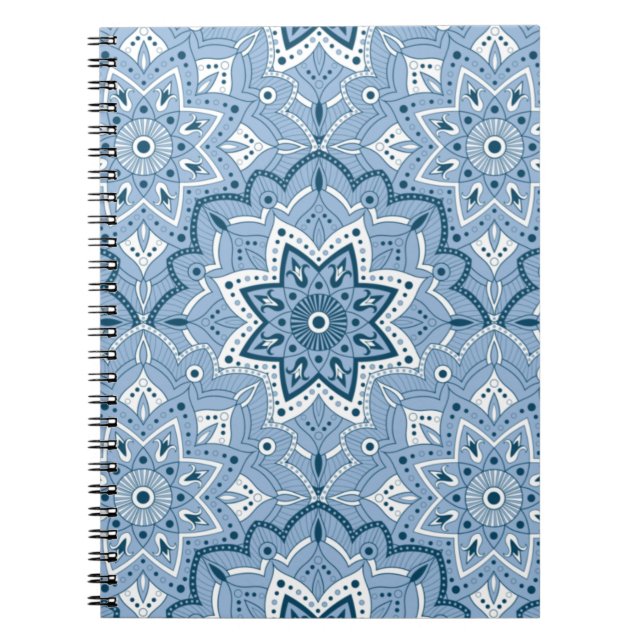 Seamless Islamic Colorful Blue  Notebook (Front)