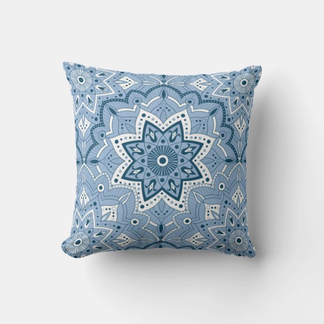 Seamless Islamic Colorful Blue   Throw Pillow (Front)