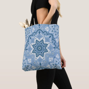 Seamless Islamic Colorful Blue Tote Bag