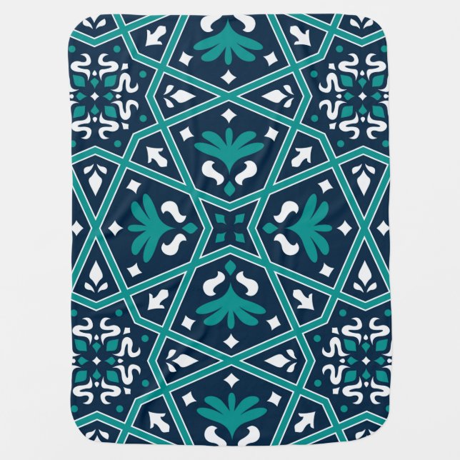 Seamless Islamic Colorful Ceramic  Baby Blanket (Front)
