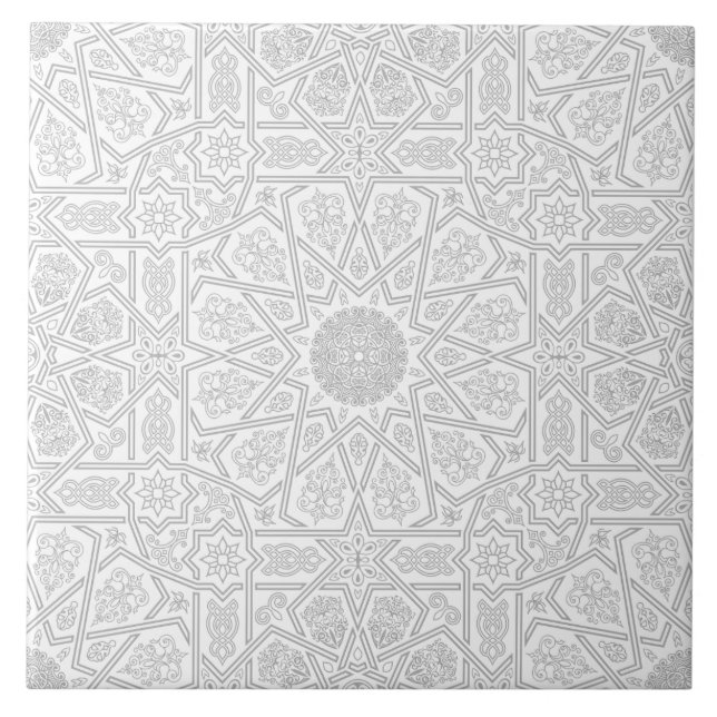 Seamless Islamic Moroccan Pattern. Arabic  Ceramic Tile (Front)