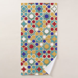 Seamless Islamic patterns in color. Islamic orname Bath Towel